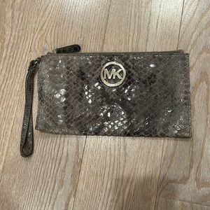 MICHAEL KORS snakeskin clutch